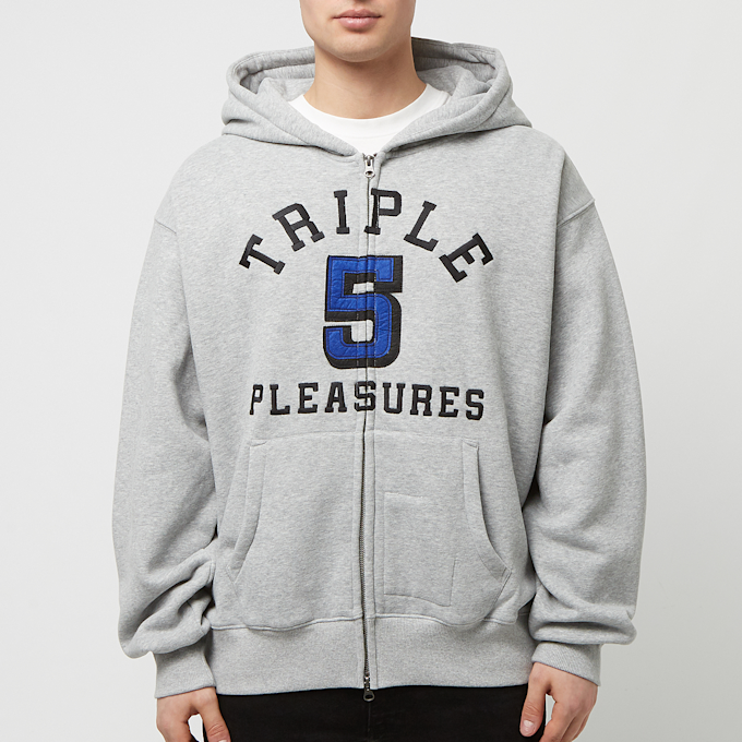 Pleasures x N.E.R.D. Applique Zip Up Hoodie grau 84881 2