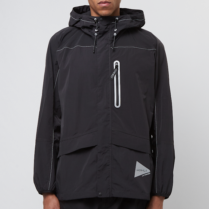Gramicci x And Wander Patchwork Wind Hoodie black 90522 2