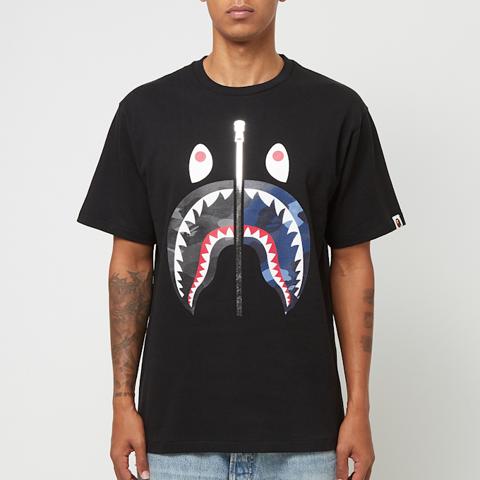 A Bathing Ape Color Camo Separate Shark Tee black 89096 2