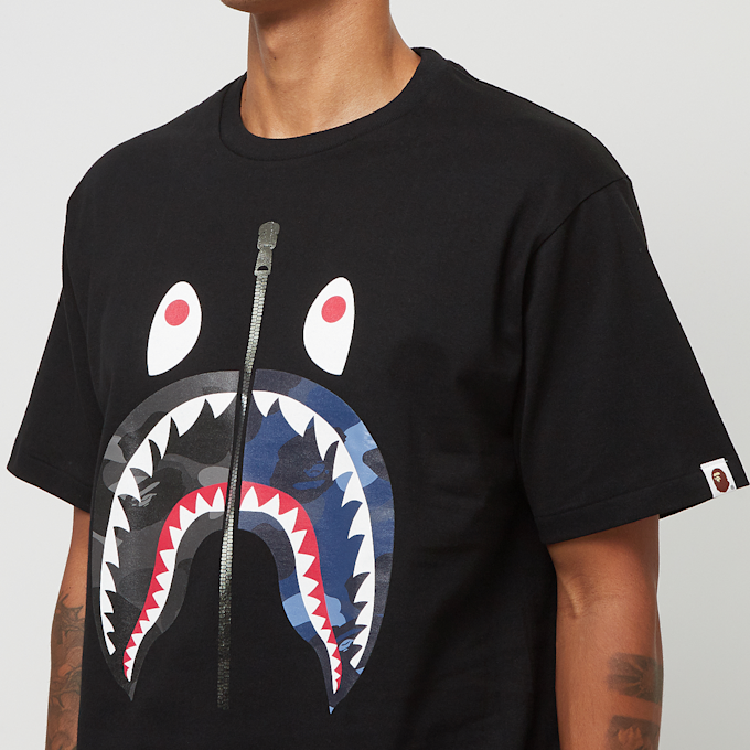 A Bathing Ape Color Camo Separate Shark Tee black 89096 5