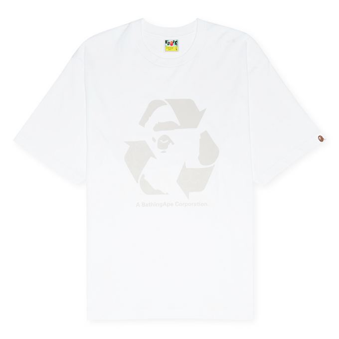 A Bathing Ape Recycle Motif Relaxed Fit Tee white 88273 1