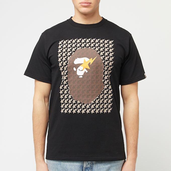 A Bathing Ape Sta Houndstooth Ape Head Tee zwart 87070 2