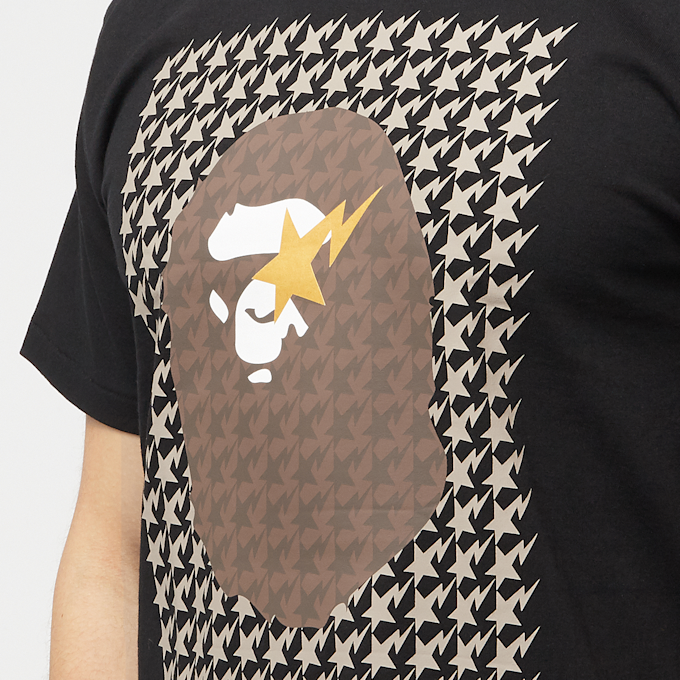 A Bathing Ape Sta Houndstooth Ape Head Tee zwart 87070 5