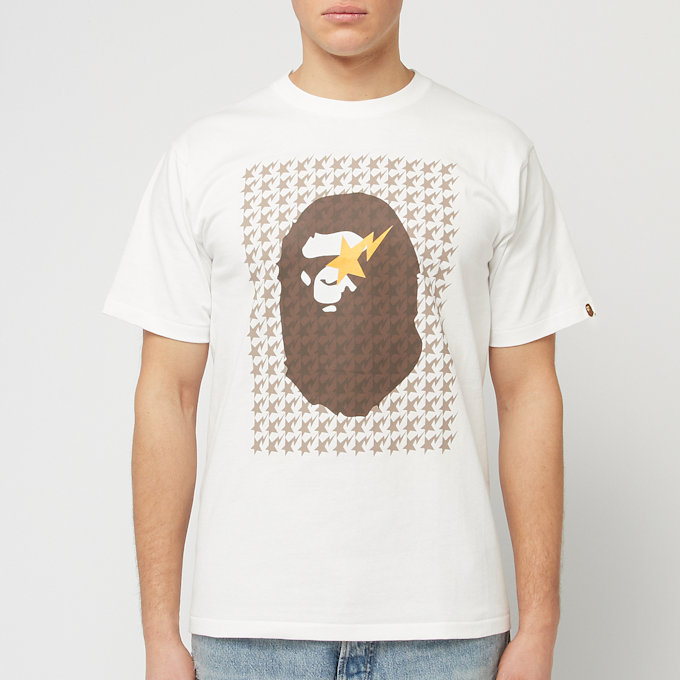 A Bathing Ape Sta Houndstooth Ape Head Tee weiß 89100 2