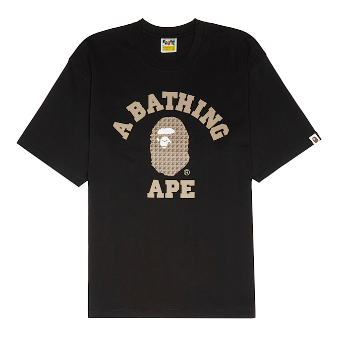 A Bathing Ape Sta Houndstooth College Relaxed Fit Tee M black 89101 1