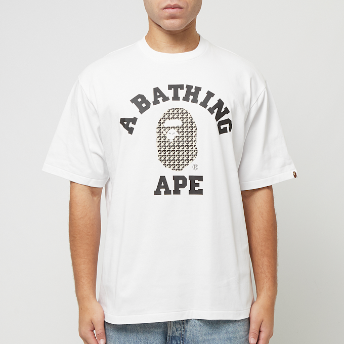 A Bathing Ape Sta Houndstooth College Relaxed Fit Tee M white 85290 2