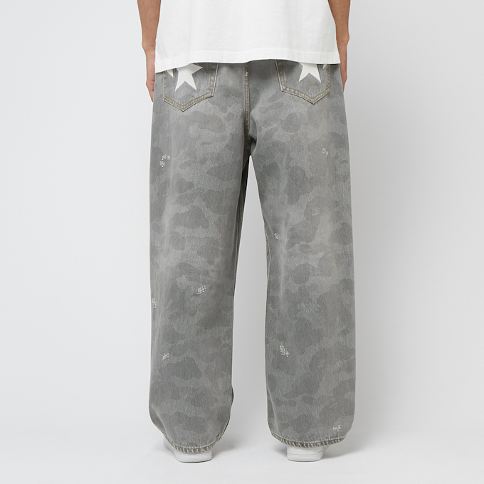 A Bathing Ape 1St Camo Destroyed Loose Fit 12Oz Denim Pants grey 87066 4