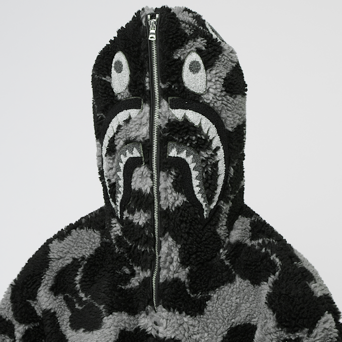 A Bathing Ape Abc Camo Boa Shark Relaxed Fit Full Zip Hoodie camouflage 85289 5