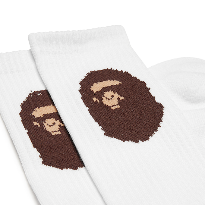 A Bathing Ape Ape Head Socks M white 85292 3