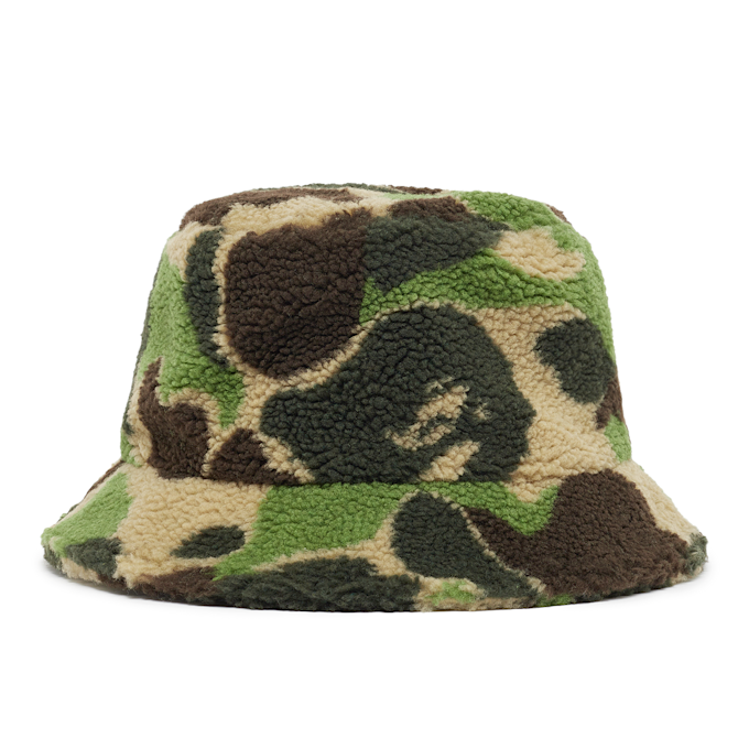 A Bathing Ape Abc Camo Boa Fleece Bucket Hat M camouflage 90029 2