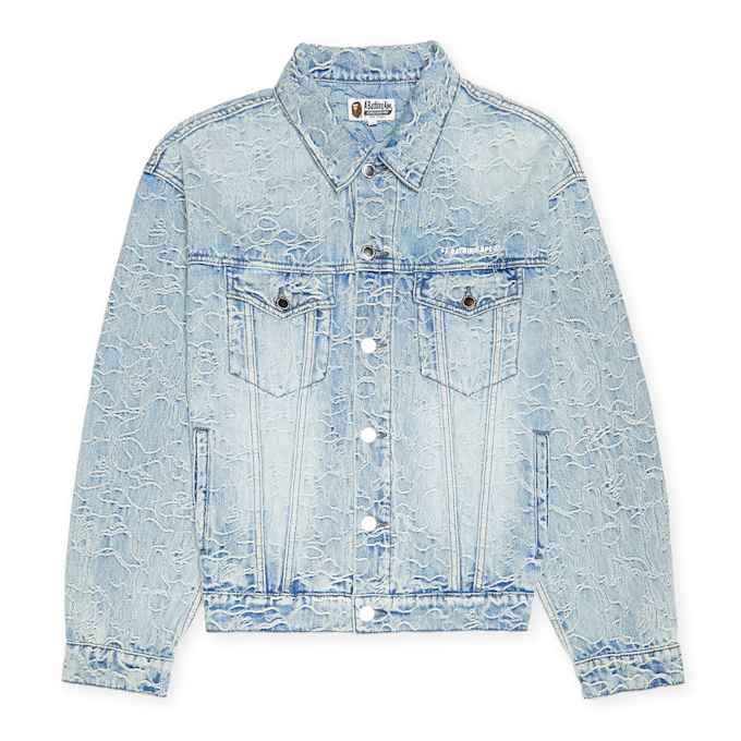 A Bathing Ape Line Camo Jacquard 13Oz Denim Jacket bleu 90862 1