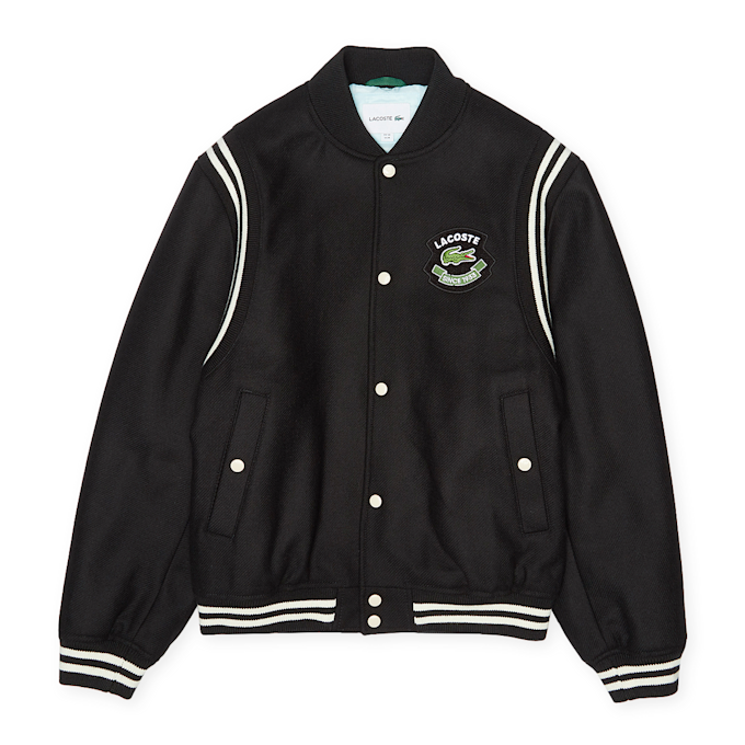Lacoste Premium Wool Varsity Jacket schwarz 88335 1