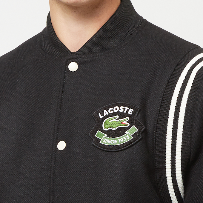 Lacoste Premium Wool Varsity Jacket schwarz 88335 5