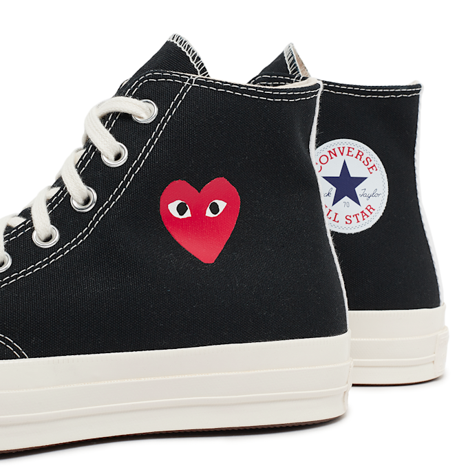 Comme des Garcons Play Small Red Heart Chuck Taylor All Star '70 Hi schwarz 87159 5