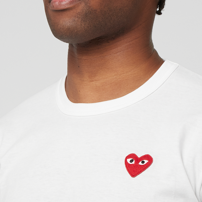 Comme des Garcons Play Small Red Heart T-Shirt White weiß 88646 5