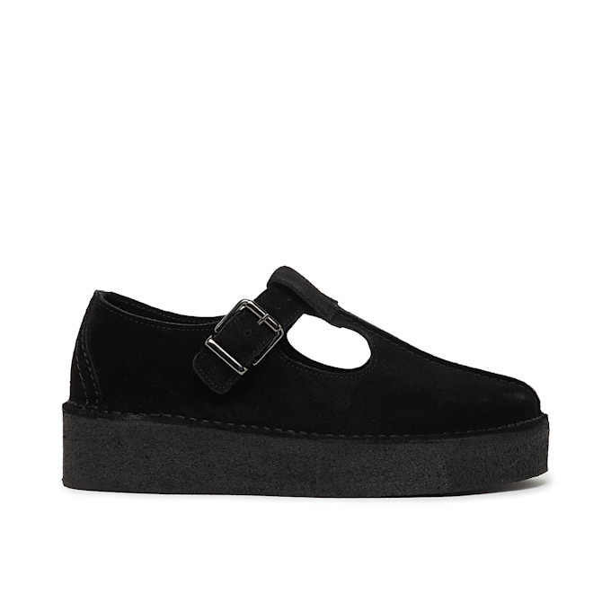 Clarks Originals Wmns Trek Wedge T-Bar Suede schwarz 87302 2