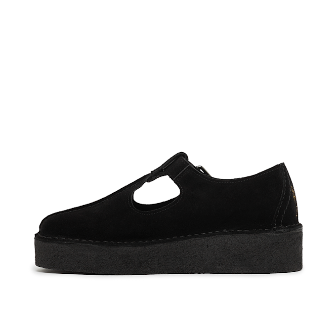 Clarks Originals Wmns Trek Wedge T-Bar Suede schwarz 87302 3