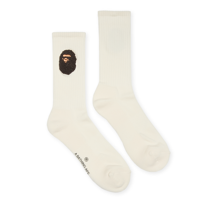 A Bathing Ape Ballon Yarn Ape Head Socks M white beige 89385 2