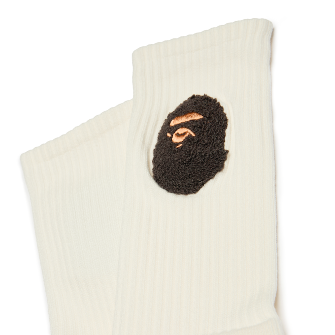 A Bathing Ape Ballon Yarn Ape Head Socks M white beige 89385 3