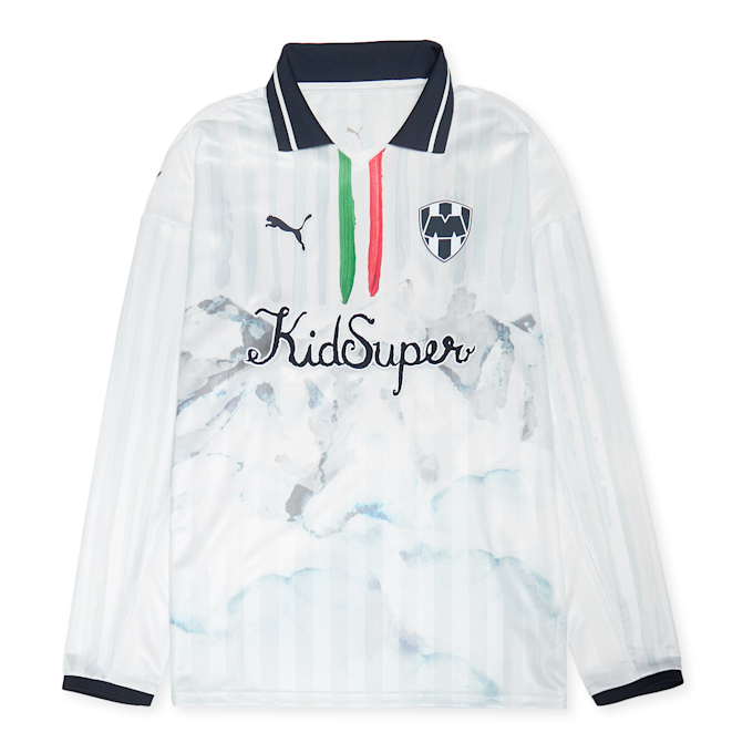 PUMA x KidSuper CF Monterrey Longsleeve Retro Shirt bleu 88468 1