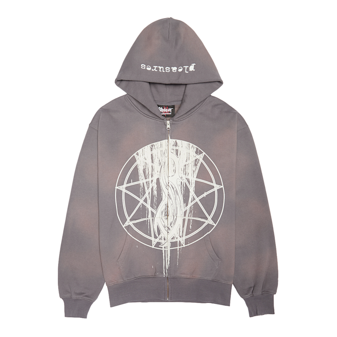 Pleasures x Slipknot Nonagram Zip Hoodie gris 86281 1