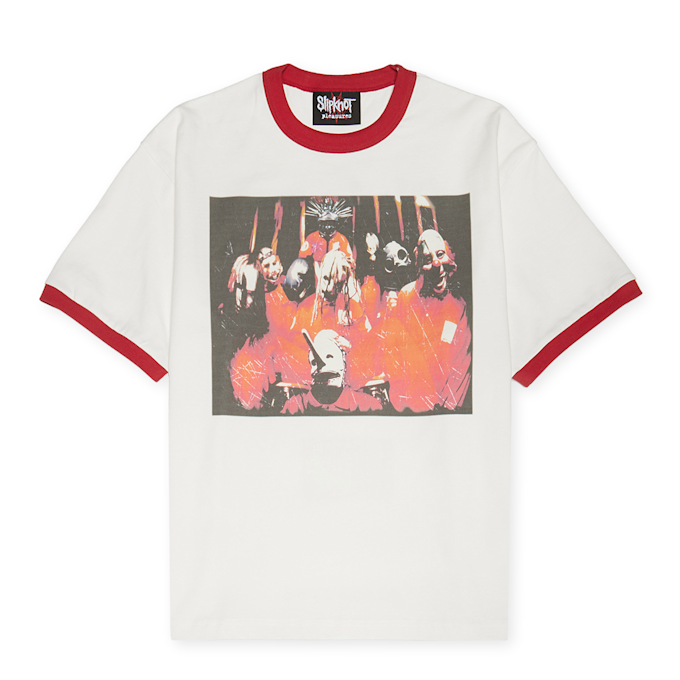 Pleasures x Slipknot Self Titled Ringer Shirt white 90615 1