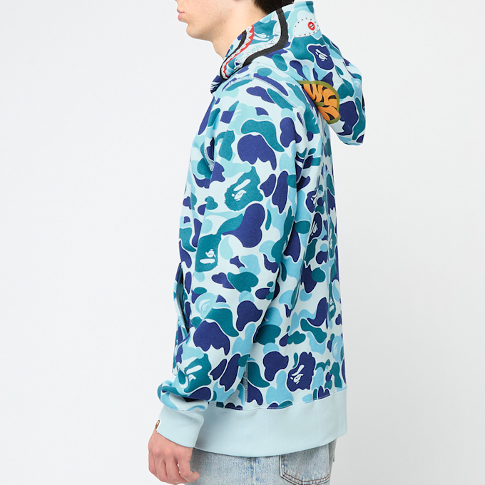 A Bathing Ape ABC Camo Crystal Stone Shark Full Zip Hoodie blue black 89412 3