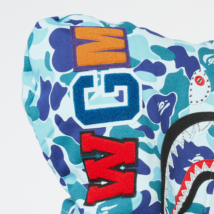 A Bathing Ape ABC Camo Crystal Stone Shark Full Zip Hoodie blue black 89412 6