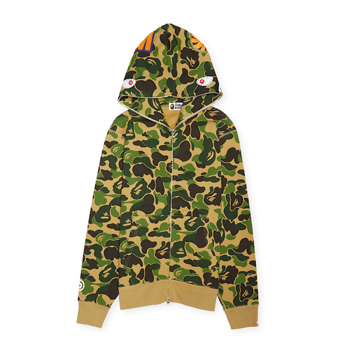 A Bathing Ape ABC Camo Crystal Stone Shark Full Zip Hoodie pink camouflage 87735 1