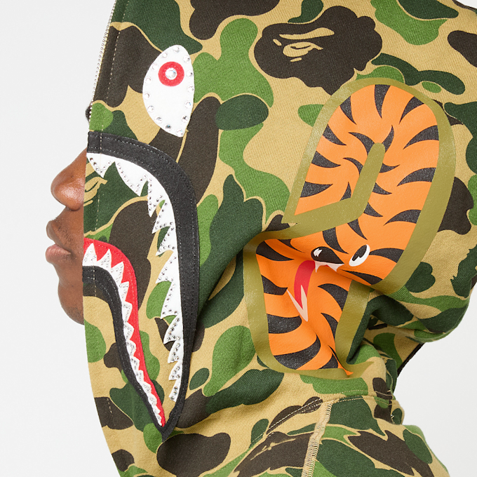 A Bathing Ape ABC Camo Crystal Stone Shark Full Zip Hoodie camouflage 87735 9