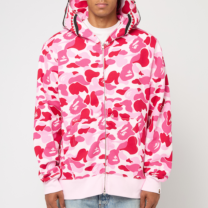 A Bathing Ape ABC Camo Crystal Stone Shark Full Zip Hoodie pink light pink 89413 2