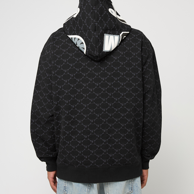A Bathing Ape College Monogram Relaxed Fit Shark Full Zip Hoodie black zwart 87736 4