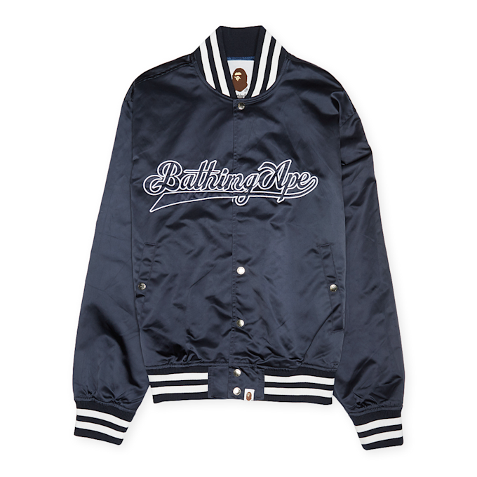 A Bathing Ape Baseball Varsity Jacket bleu 90191 1