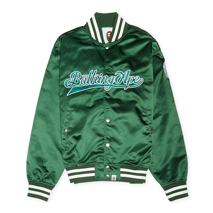A Bathing Ape Baseball Varsity Jacket green 88773 1