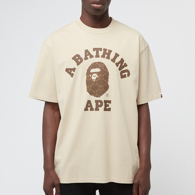 A Bathing Ape College Monogram College Relaxed Fit Tee beige 89869 2