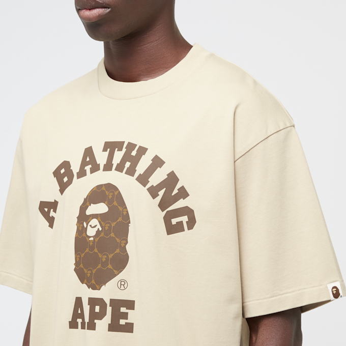 A Bathing Ape College Monogram College Relaxed Fit Tee beige 89869 5