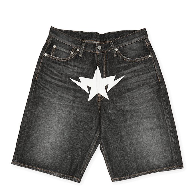 A Bathing Ape Twin Sta Relaxed Fit Denim Shorts gris 89402 1