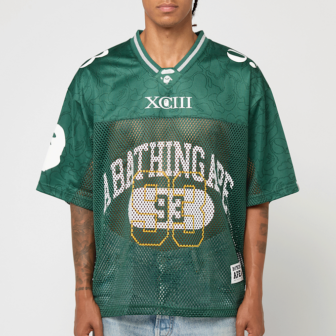 A Bathing Ape Line Camo Multi Logo Relaxed Fit Football Jersey green 88748 2