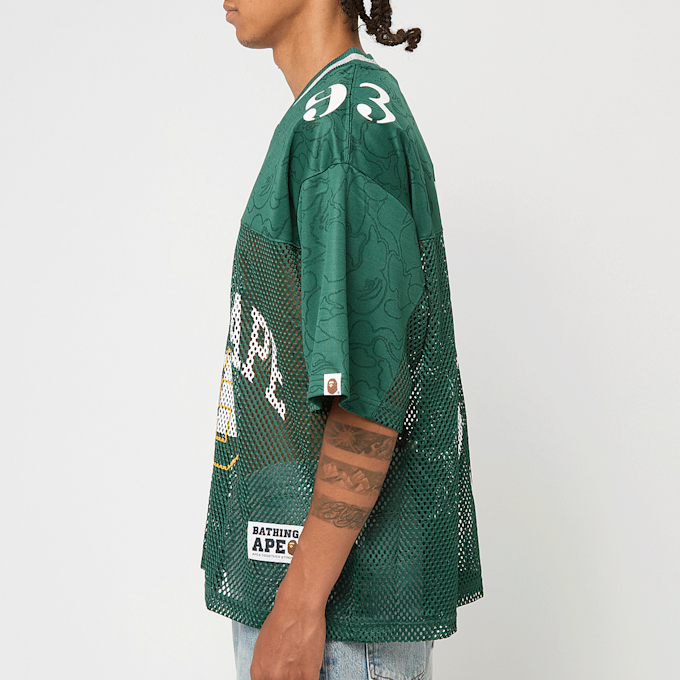 A Bathing Ape Line Camo Multi Logo Relaxed Fit Football Jersey green 88748 3