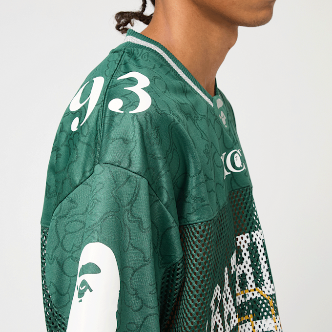A Bathing Ape Line Camo Multi Logo Relaxed Fit Football Jersey green 88748 6