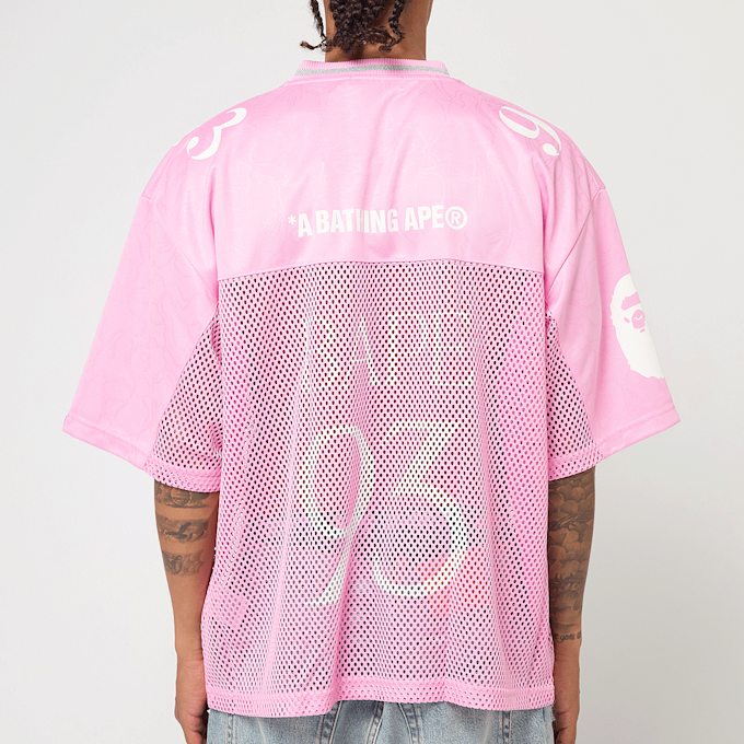 A Bathing Ape Line Camo Multi Logo Relaxed Fit Football Jersey light pink 86308 4