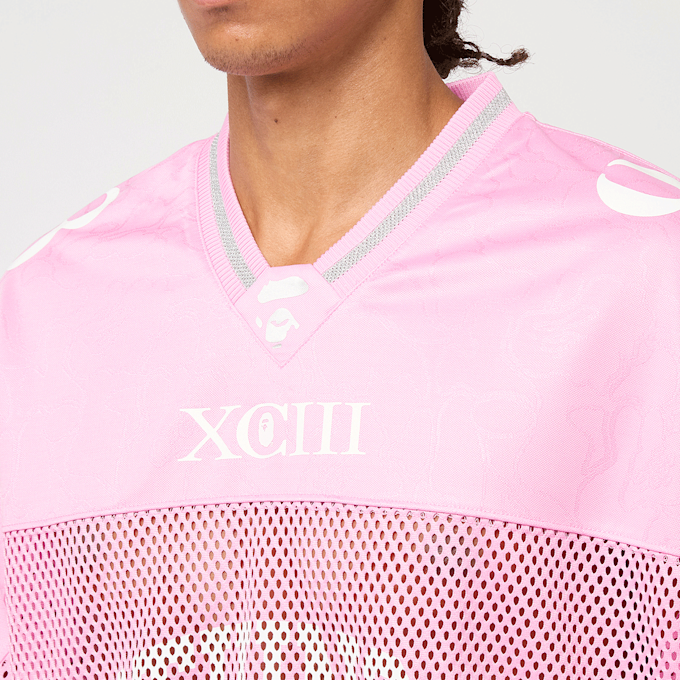 A Bathing Ape Line Camo Multi Logo Relaxed Fit Football Jersey light pink 86308 5
