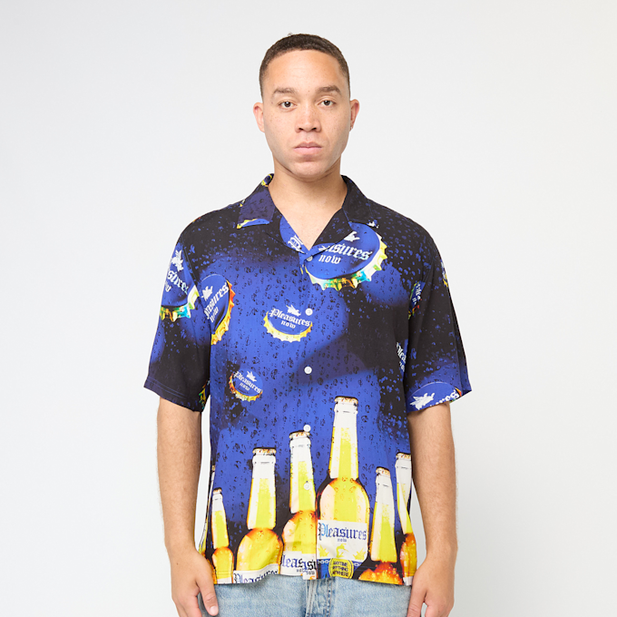 Pleasures Cerveza Camp Shirt blue blau 90181 2