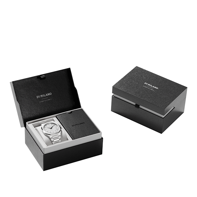 D1 Milano Ultra Thin Bracelet Linen Watch 40mm silver 88714 5