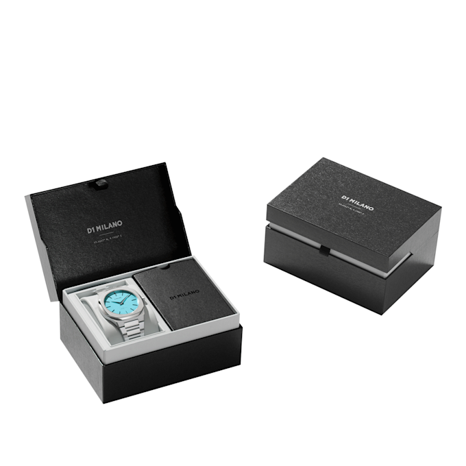 D1 Milano Ultra Thin Bracelet Light Blue Watch 38mm silver 88715 5