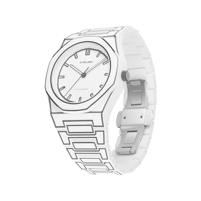 D1 Milano Polycarbon White Sketch Watch 40.5mm white 91043 2