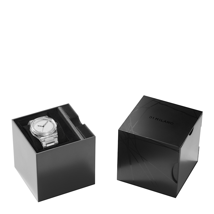 D1 Milano Nylon Exp White Watch 39mm silber 88717 5
