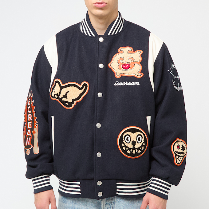 ICECREAM Collegiate Patch Varsity Jacket bleu 87793 2