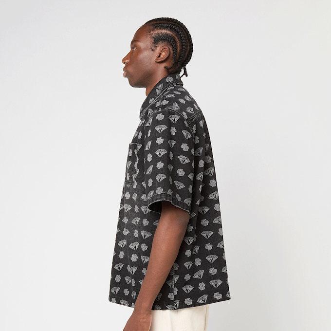Billionaire Boys Club Diamonds & Dollars Oversized SS Denim Shirt schwarz 85995 3