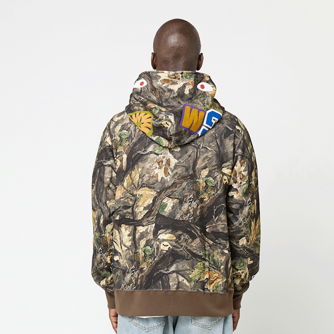 A Bathing Ape Tree Edge Camo Shark Relaxed Fit Full Zip Hoodie M camouflage 86004 4